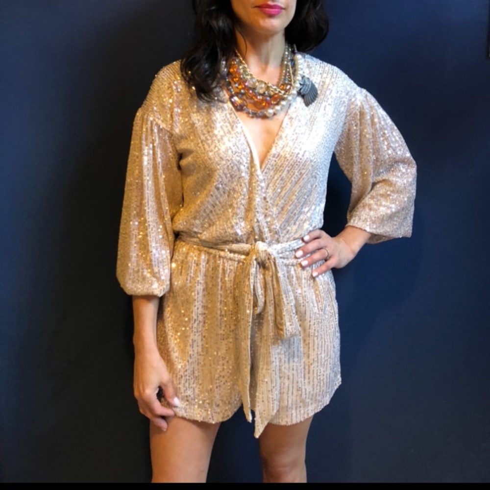 Sequined romper.